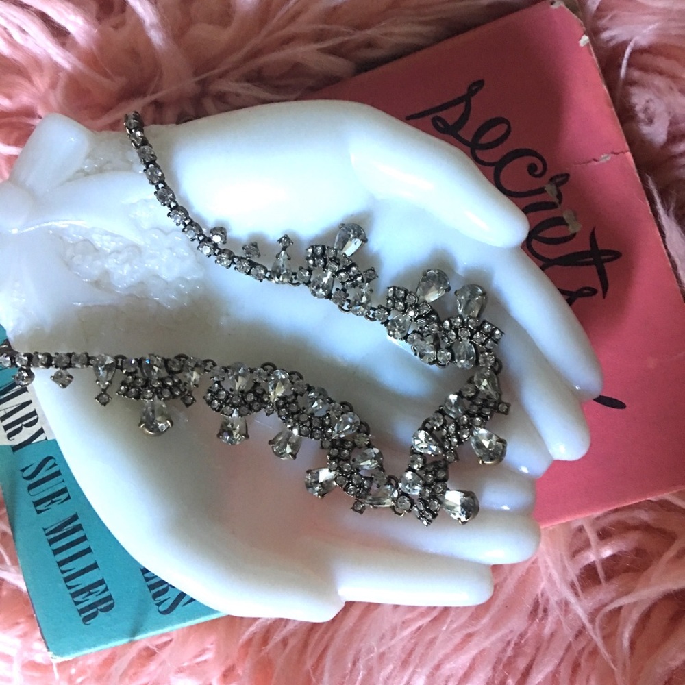 J Crew rhinestone statement choker necklace